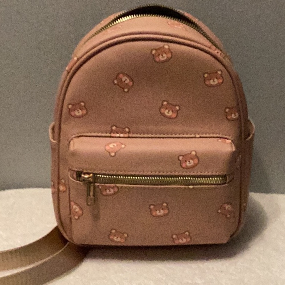 Cute Bear Print Mini Backpack - Picture 1 of 15